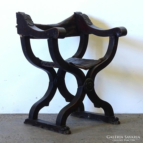 1Q579 antique folding carved Venetian chair throne chair