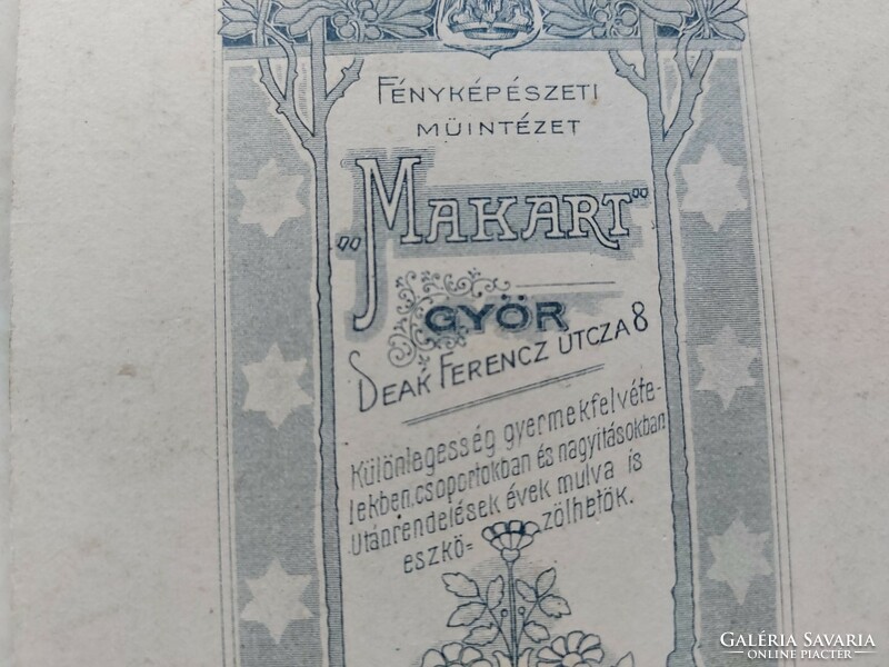 Antique photograph makart fényirda Győr 1907 old male photo