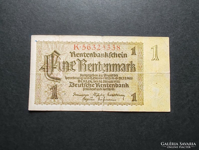 Germany 1 rentenmark 1937, f+ (i.)