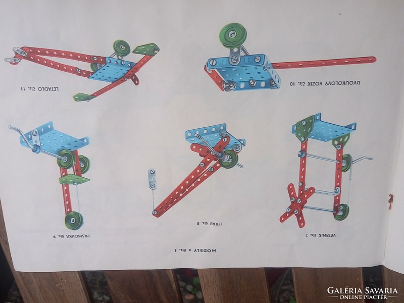 3 Boxes of midcentury retro children's construction toys, 3 wooden trays Märklin retro construction toys