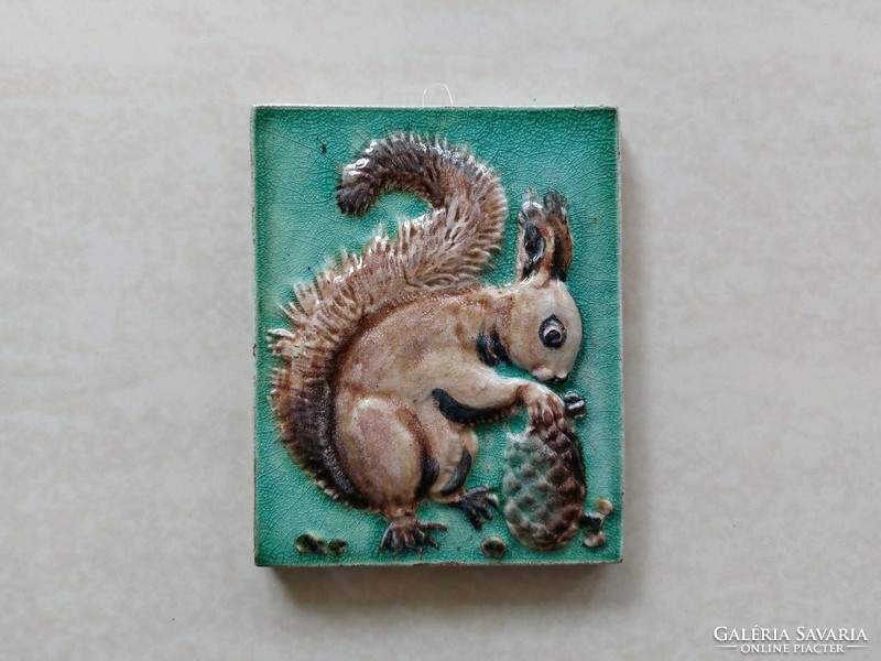Retro ceramic wall picture squirrel