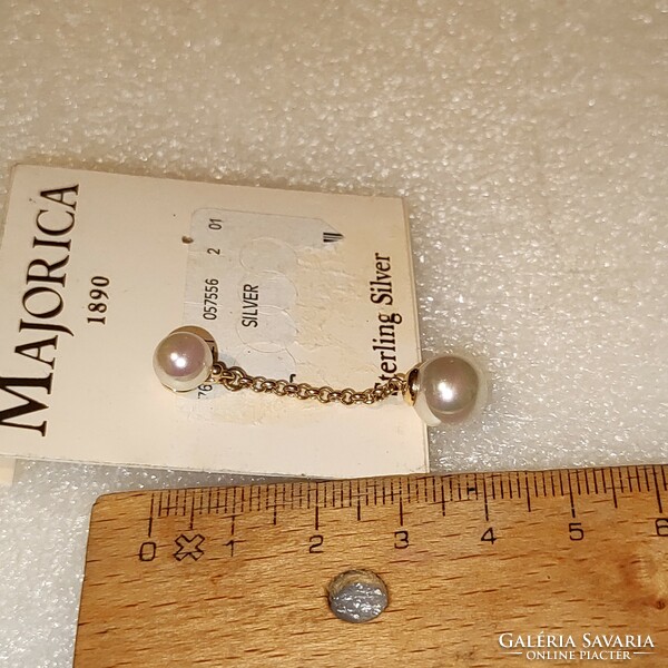 Eredeti 1db Majorica gyöngy aranyozott ezüst fülbevaló medálnak gyöngy pótlásnak