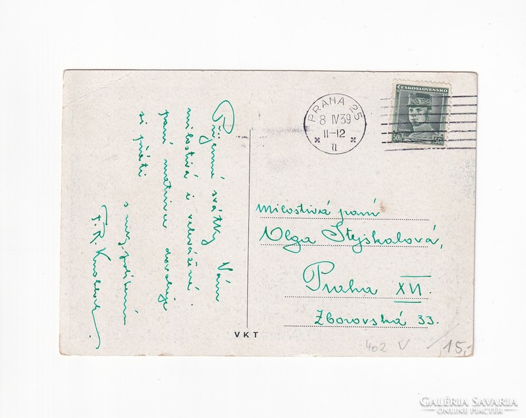 H:13 Húsvéti Üdvözlő képeslap 1939 szép bélyegzés