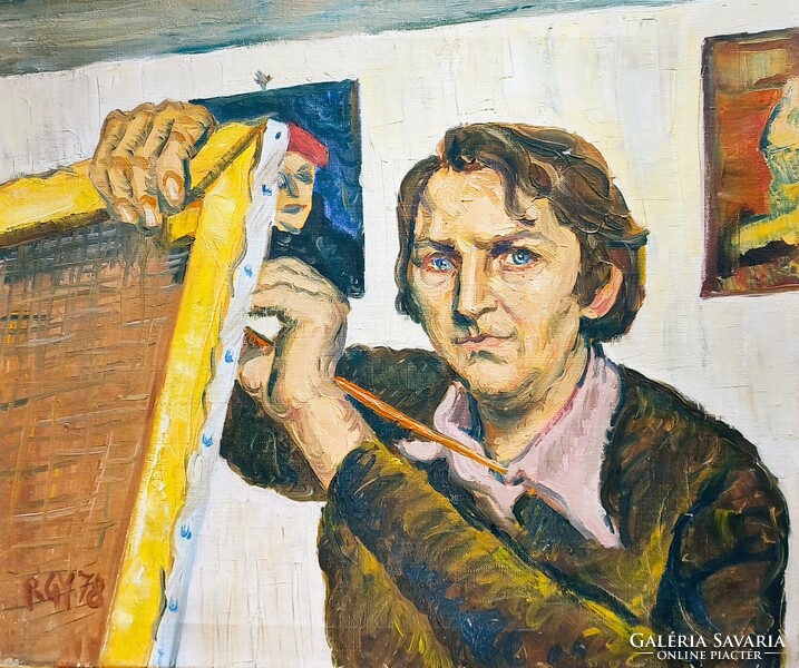 AKCIÓS ÁR !!! Rózsahegyi György (1940-2010) festmény, 1978., olaj vászon, 50 x 60 cm, jbl. RGY 78