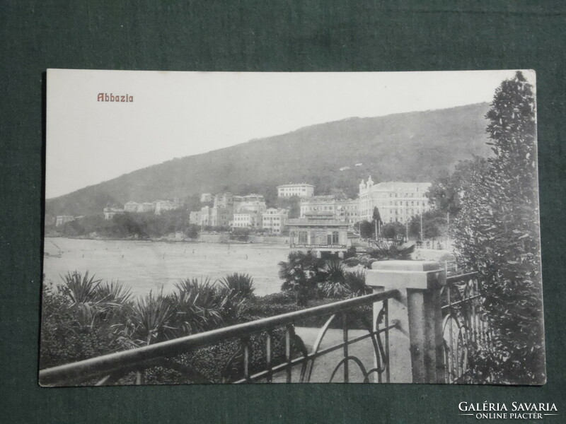 Képeslap, Postcard, Horvátország,Abbazia, látkép részlet