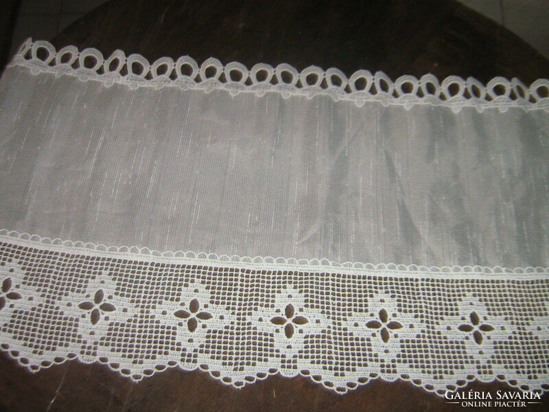 Charming white lace stained glass curtain