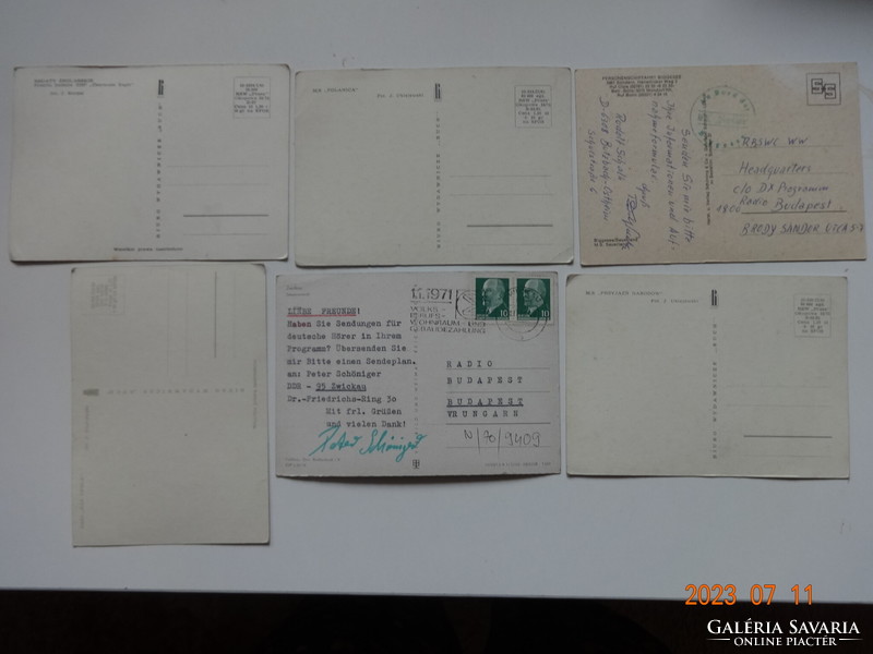 6 db régi külföldi képeslap együtt: vízi járművek (hajó, jacht, vitorlás, regatta)