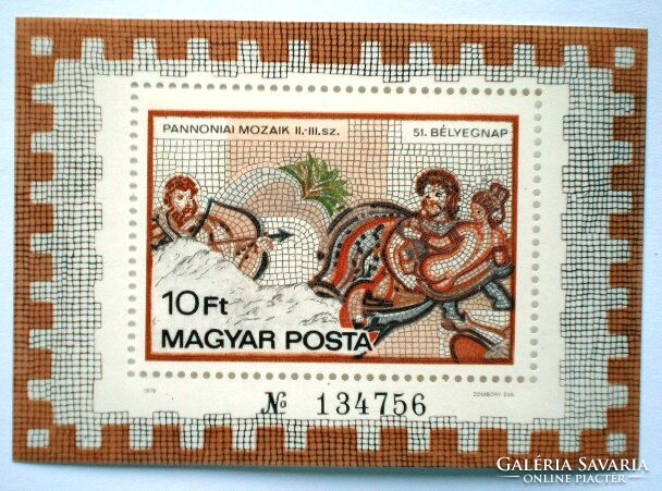 B134 / 1978 stamp day - Pannonian mosaics block postal clean
