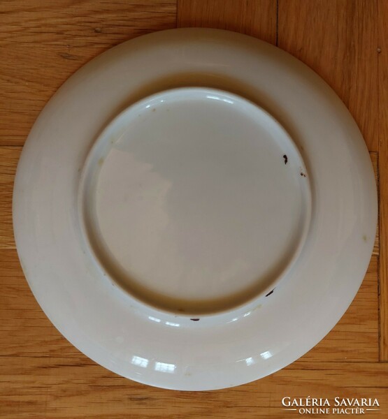 Fehér, piros mintás porcelán tányér,Paprikaszüret 2000, Kalocsai paprika napok