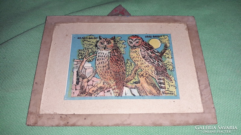 Kettő darab antik gyermekszoba amatőr falidísz kép gyerekkártyából EGYBEN 12 X 8 cm a NEMESI NYOMDA