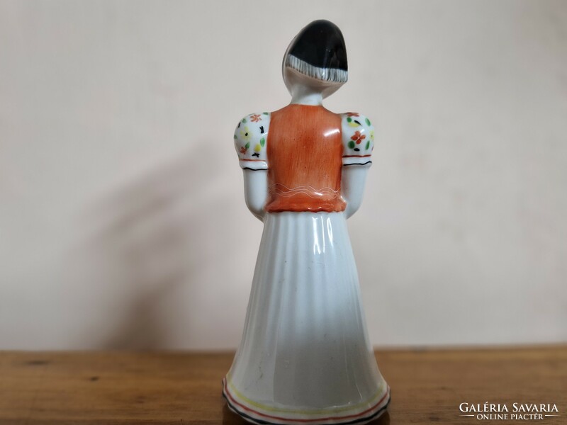 Hollóháza folk costume girl porcelain figurine in perfect condition
