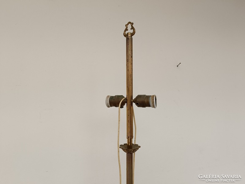 Antik állólámpa patinás réz öntvény talp onix berakással álló lámpa búra nélkül 412 8416