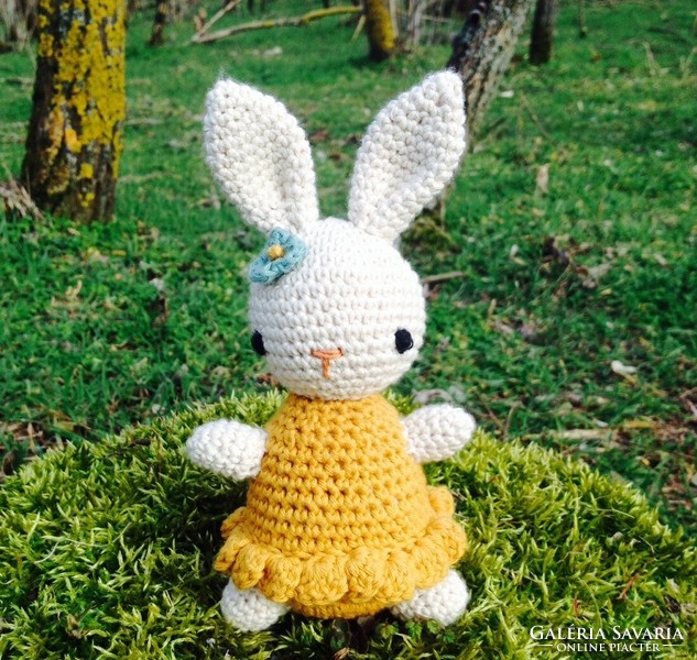 Pair of crocheted bunnies