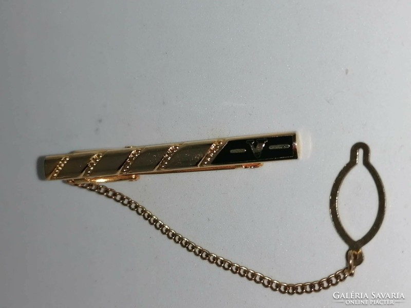Marked 24 kgf gold filled gold-plated tie pin jewelry with chain.