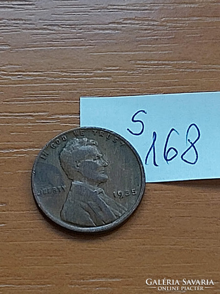 Usa 1 cent 1935 corn penny, lincoln, bronze s168