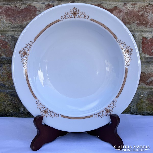 Alföldi brown floral porcelain deep plate 22 cm