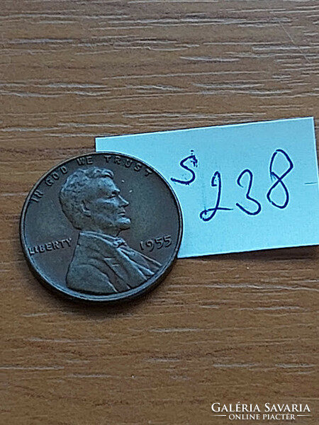 USA 1 CENT 1955  Kalászos penny, Lincoln, BRONZ   S238
