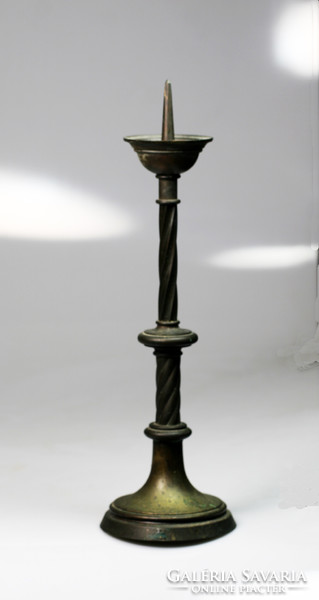 Antik bronz asztali gyertyatartó 19. század A. Samassa Laibach jelzéssel