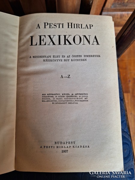 Egykötetes LEXIKON 1937 PESTI HIRLAP 1171 oldalon  TÉRKÉPEKKEL-MELÉKLETEKKEL olvasatlan -GYÜJTŐI