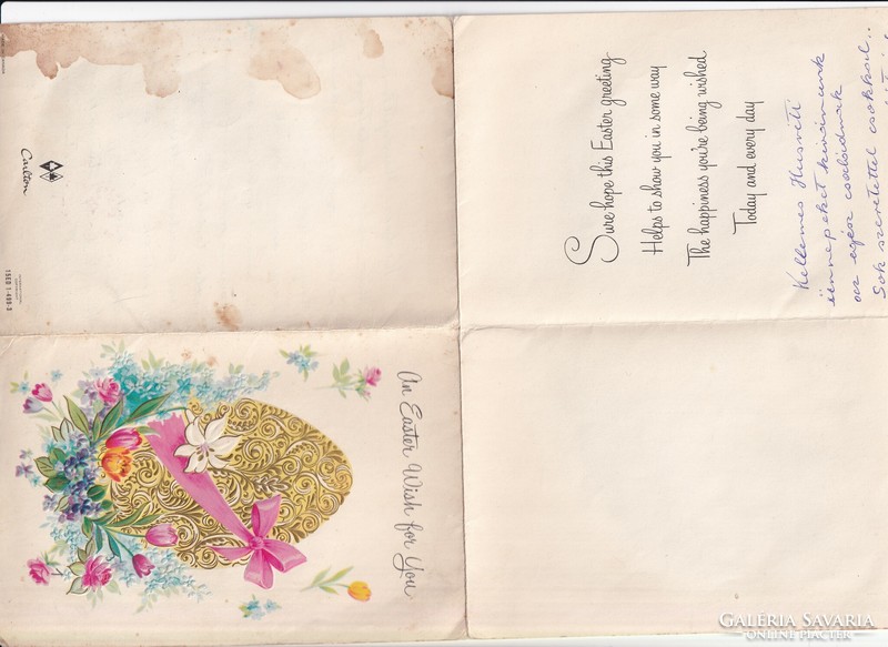 H:35 Húsvéti dombornyomott boríték Üdvözlő képeslap