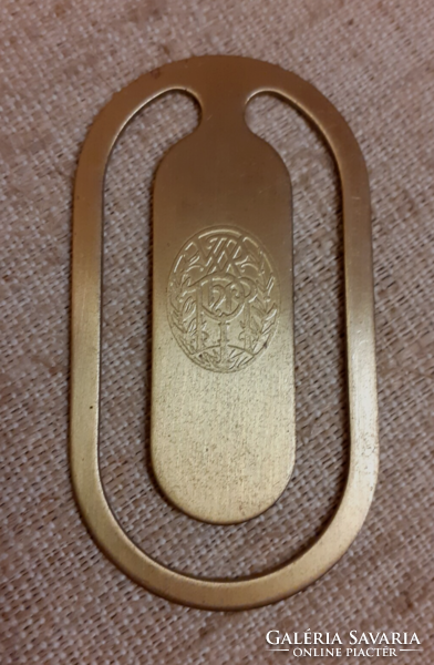 Gold plated steel bookmark money clip in nice condition