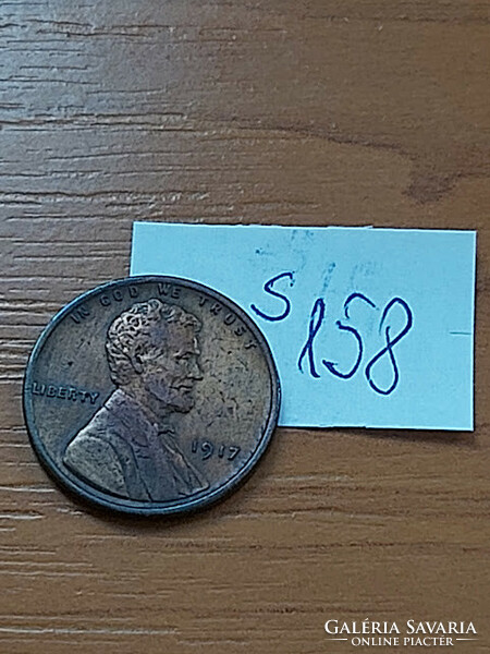 USA 1 CENT 1917  Kalászos penny, Lincoln, BRONZ  S158