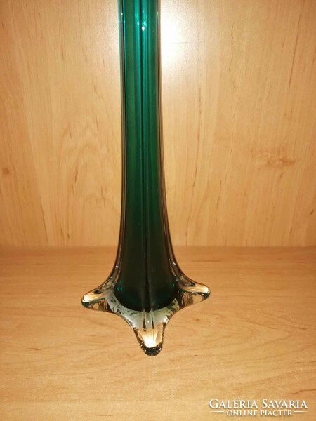 Egyszálas zöld üveg  váza - 40,5 cm magas (b)