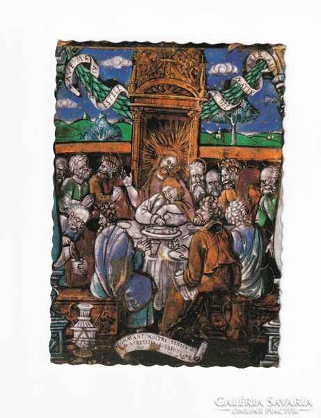 HV:32 Húsvéti Vallásos Üdvözlő képeslap posatatiszta Képzőművészeti