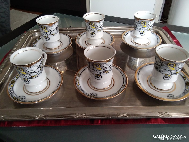 Hollóházi manufactory Saxon endre coffee cups, modern unique design!