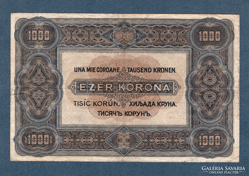 1000 Korona 1920 dark banner numbering