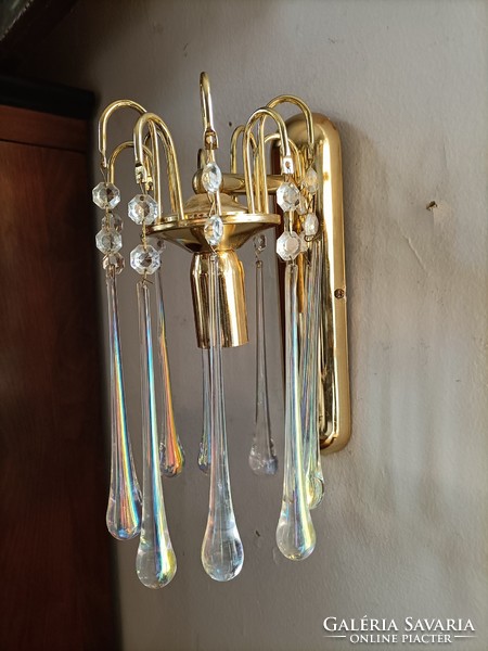 Rainbow Murano drop crystal chandelier + gift wall arm