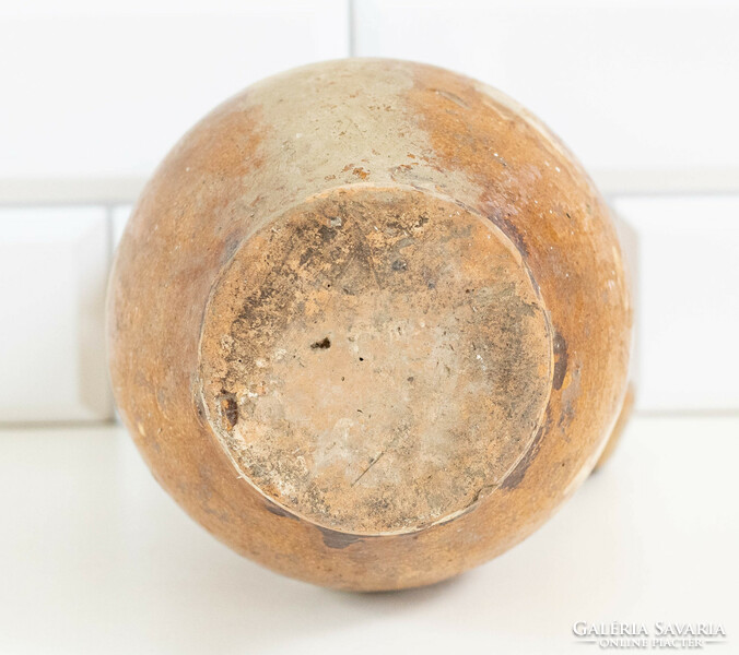 Old ceramic sherd with splashed glaze - jug, pitcher, scullery, folk art