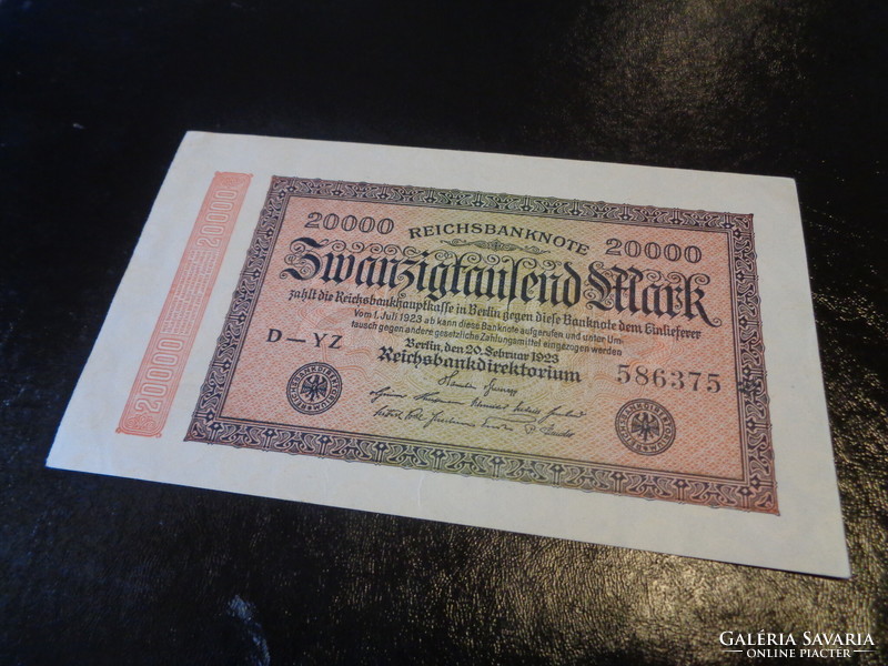 20000 Mark 1923, inflation money, nice condition