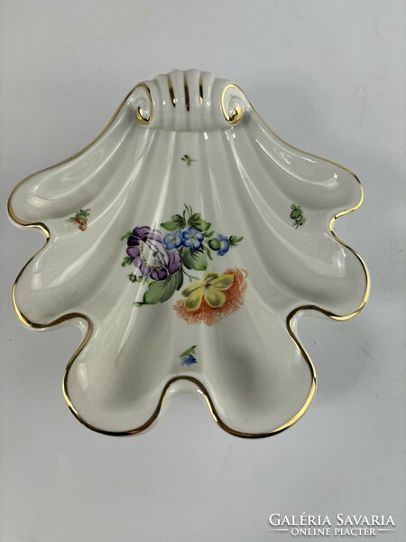 Herendi kagyló porcelán kínáló  tál, asztalközép