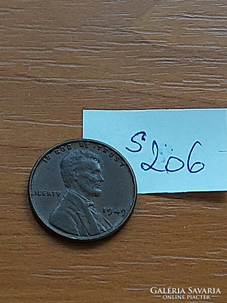 USA 1 CENT 1949  Kalászos penny, Lincoln, BRONZ   S206