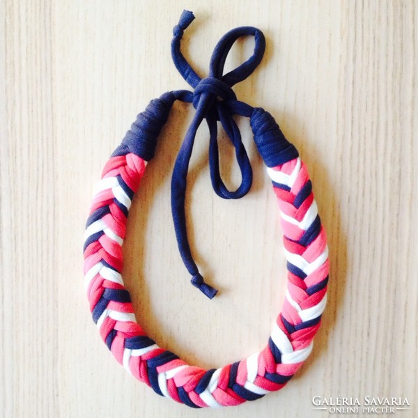 Braided textile necklace