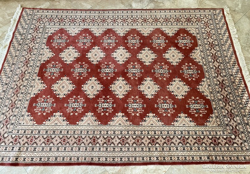 Pakistani bokhara carpet with silk 280x185cm