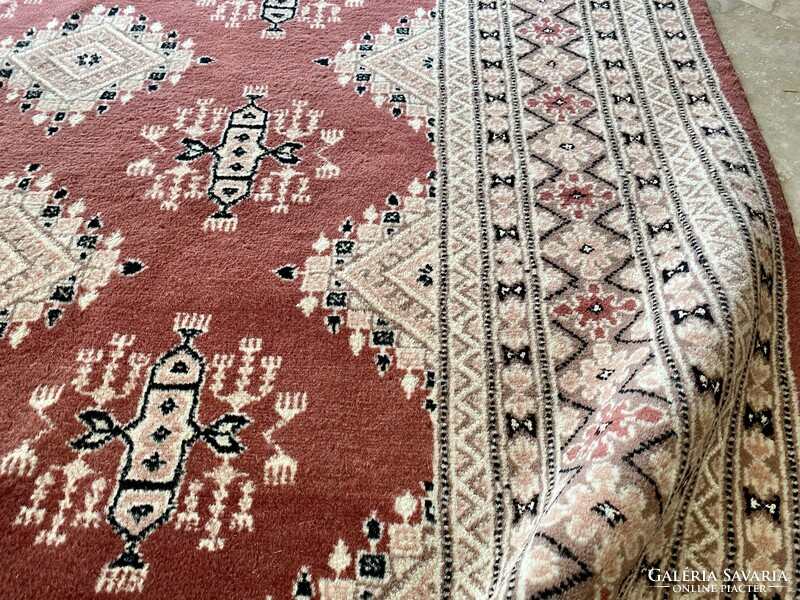 Pakistani bokhara carpet with silk 280x185cm