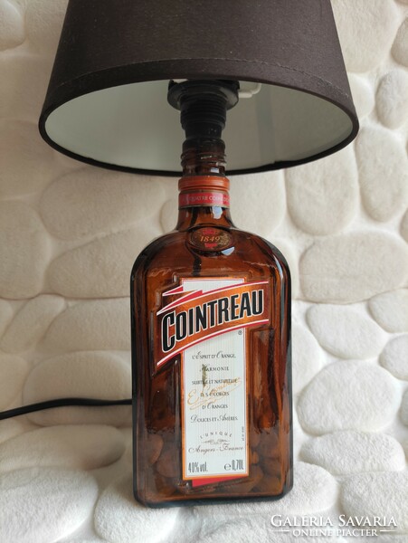 Retro bedside lamp made of Cointreau liqueur glass from the legacy of photographer g.Maxi