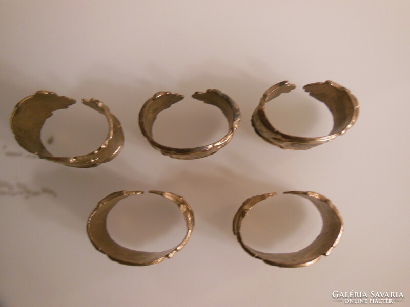 Napkin ring - 5 pcs !! - Copper - solid - 5 dkg! - 5.5 X 4 x 3 cm - beautiful old - German - flawless