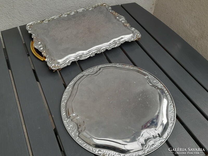 2 beautiful metal trays in one