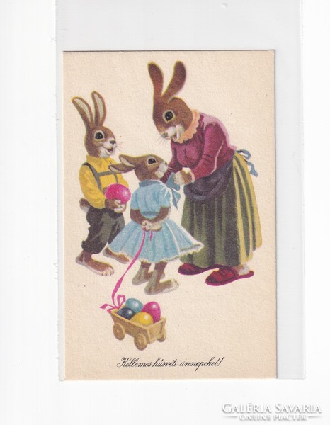 H:59 Húsvéti Üdvözlő képeslap "Képzőművészeti grafikai lapok" postatiszta