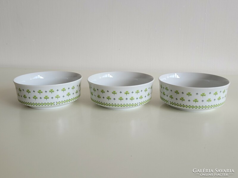 3 retro old lowland porcelain bowls with parsley pattern