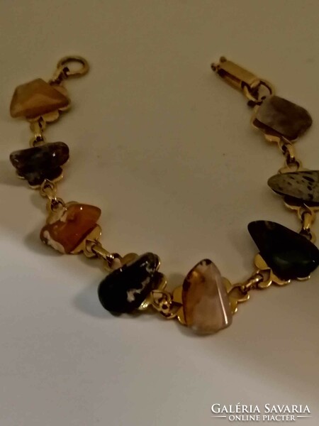New! Bracelet decorated with gold-plated minerals