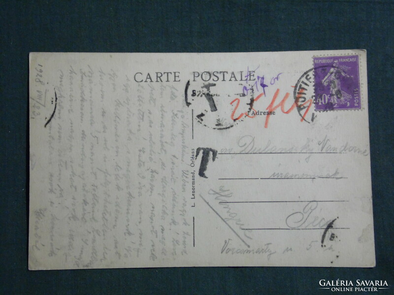 Képeslap, Postcard,Francia, Orléans, Plaque Commémorative,látkép részlet