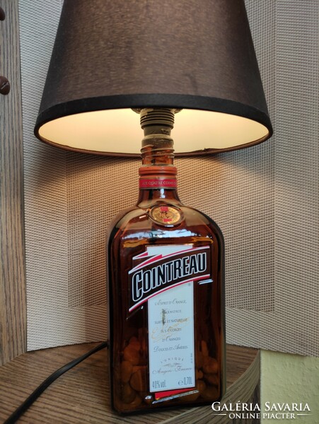 Retro bedside lamp made of Cointreau liqueur glass from the legacy of photographer g.Maxi