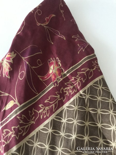 Gerry weber silk scarf with a beautiful pattern, velvet touch, 87 x 85 cm