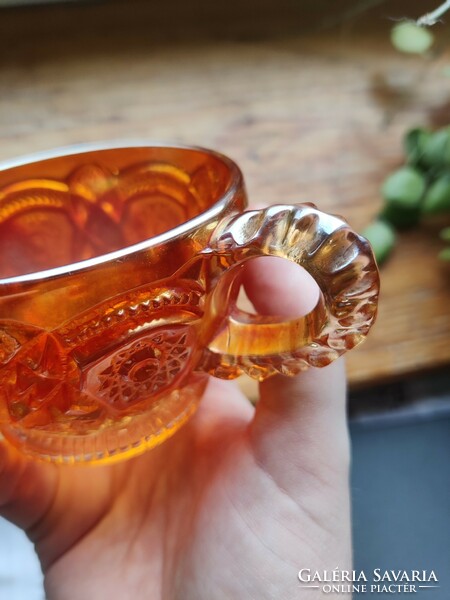 Carnival glass glass cup