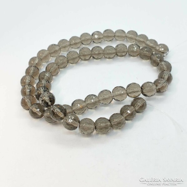 Faceted smoky quartz mineral pearl 8 mm