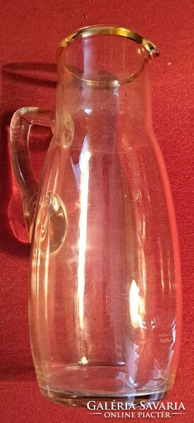 Art deco glass jug with gilded rim